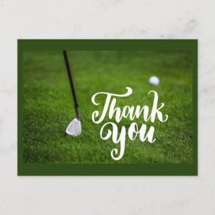 Postale Carte de remerciements de golf avec fer de golf su