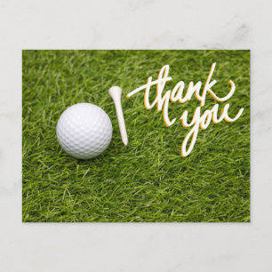 Postale Carte de remerciements de golf avec terrain de gol