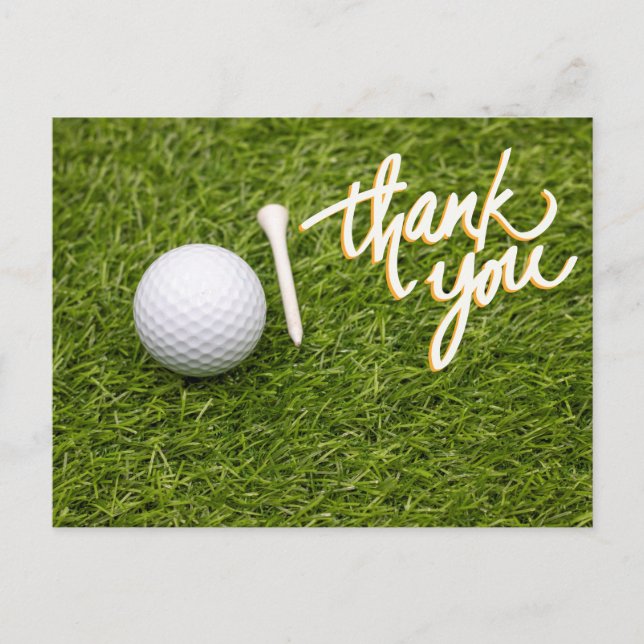 Postale Carte de remerciements de golf avec terrain de gol (Devant)