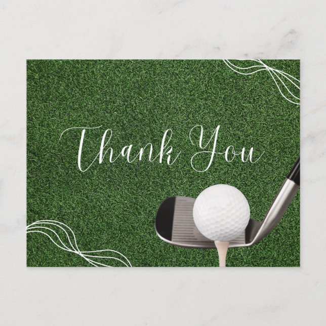 Postale Carte de remerciements de golf pour golfeur (Devant)