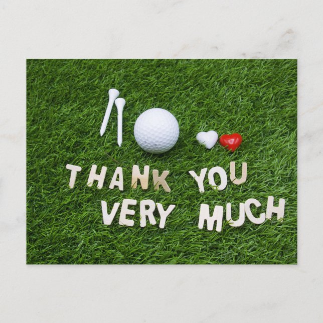 Postale Carte de remerciements de golf pour mariage golfeu (Devant)