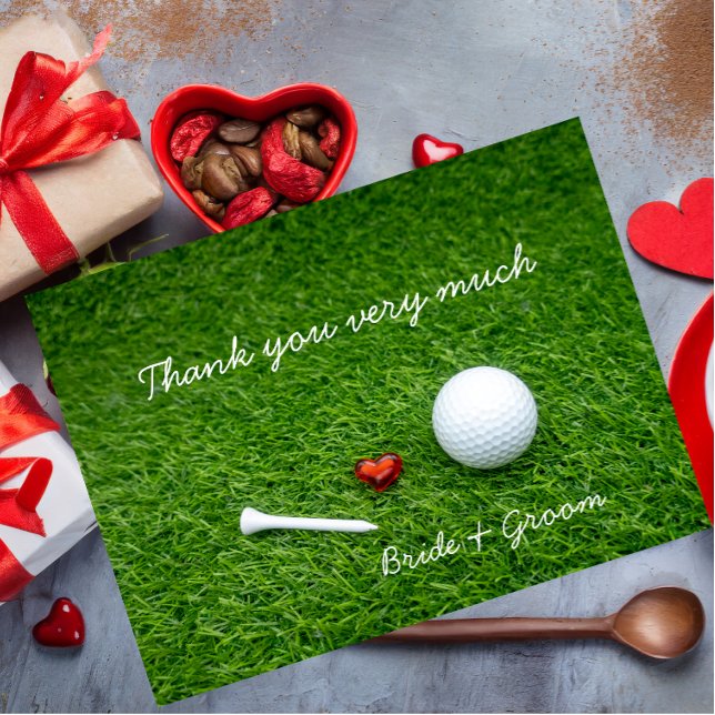 Postale Carte de remerciements de golf pour mariage golfeu (Créateur téléchargé)