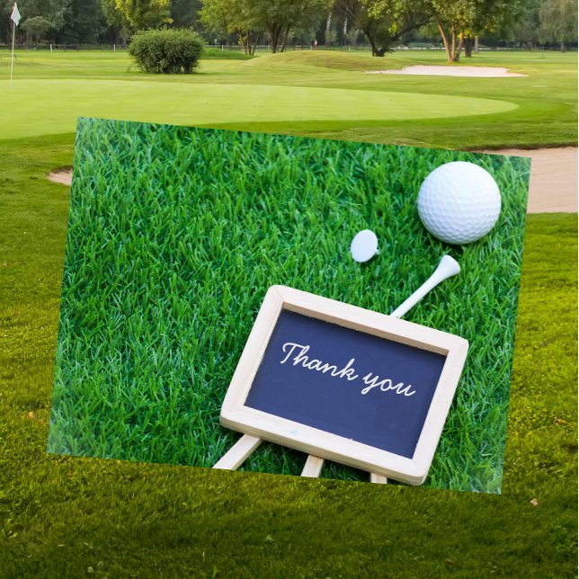 Postale Carte de remerciements de golf sur pelouse verte (Créateur téléchargé)