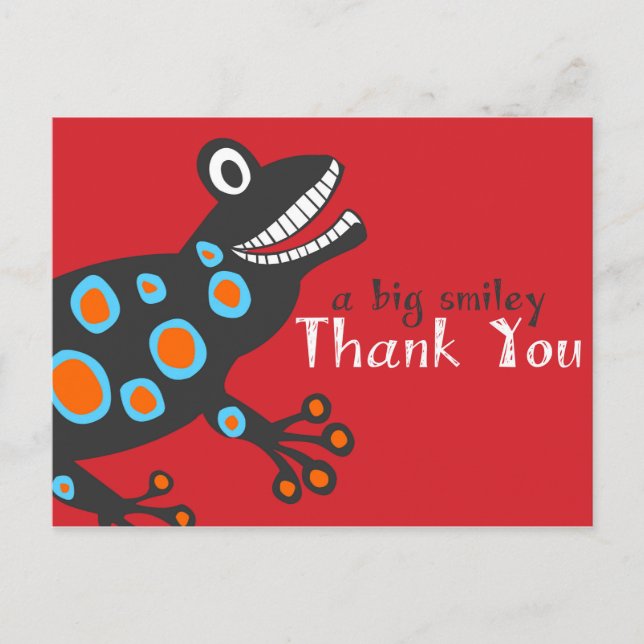 Postale Carte de remerciements de grenouille (Devant)