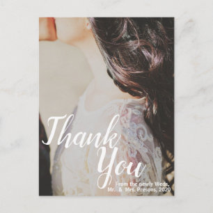 Postale Carte de Remerciements de Mariage Élégante avec Éc