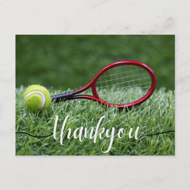 Postale Carte de remerciements de tennis avec balle de ten (Devant)