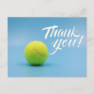 Postale Carte de remerciements de tennis avec balle en ble