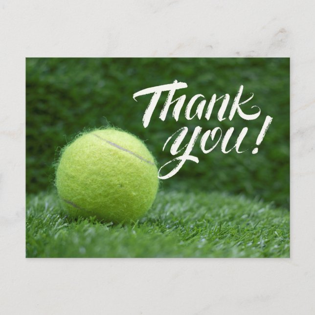 Postale Carte de remerciements de tennis avec balle en ver (Devant)