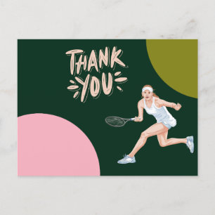 Postale Carte de remerciements de tennis pour joueur