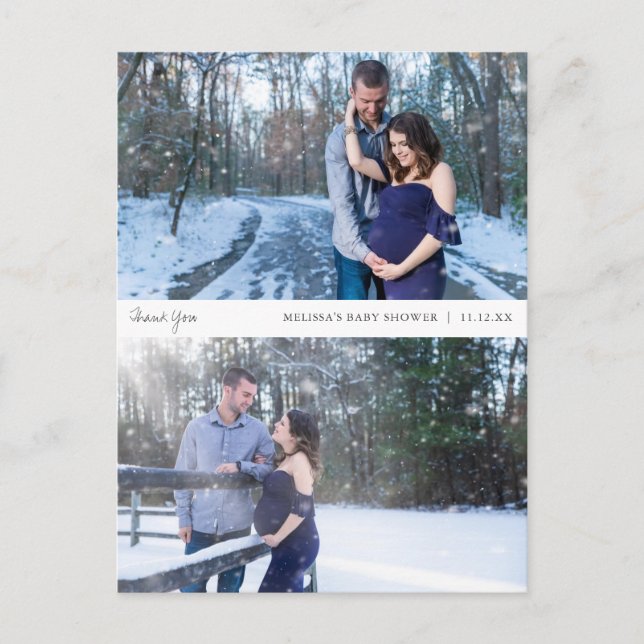 Postale Carte de remerciements du Baby shower Collage de p (Devant)