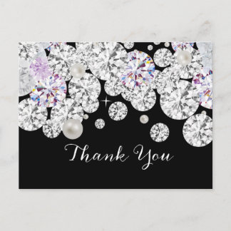 Postale Carte de remerciements élégant en diamant