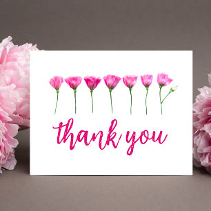 Postale Carte de remerciements - Floral rose pour 55e anni