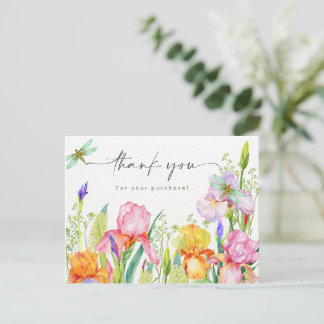 Postale Carte de Remerciements Florale Élégante