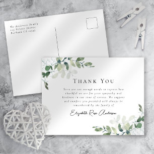 Postale Carte de remerciements funéraire de Sympathy Eucal