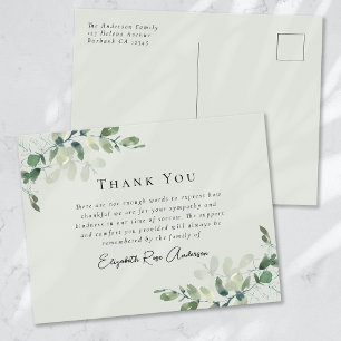 Postale Carte de remerciements funéraire de Sympathy Eucal