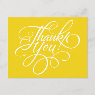 Postale Carte de remerciements jaune citron design
