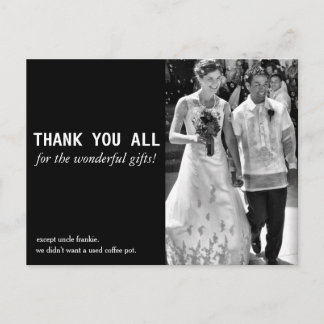 Postale Carte de remerciements Mariage bon marché et drôle