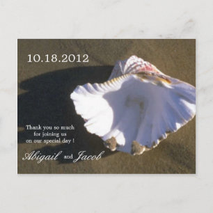 Postale Carte de remerciements Mariage Brown Sea Shell