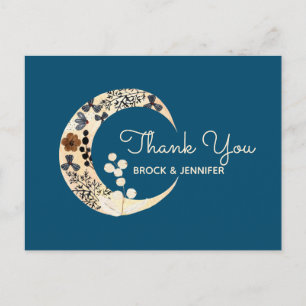 Postale Carte de remerciements Mariage de la lune de fleur