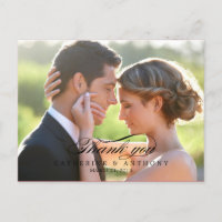 Carte de remerciements Mariage pur Elegance - Noir