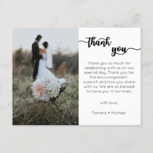 Postale Carte de remerciements mariage, Script moderne