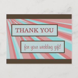 Postale Carte de remerciements mariage - Simple