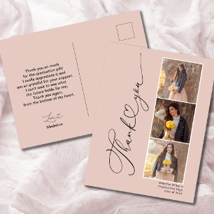 Postale Carte de remerciements moderne de graduation cardi