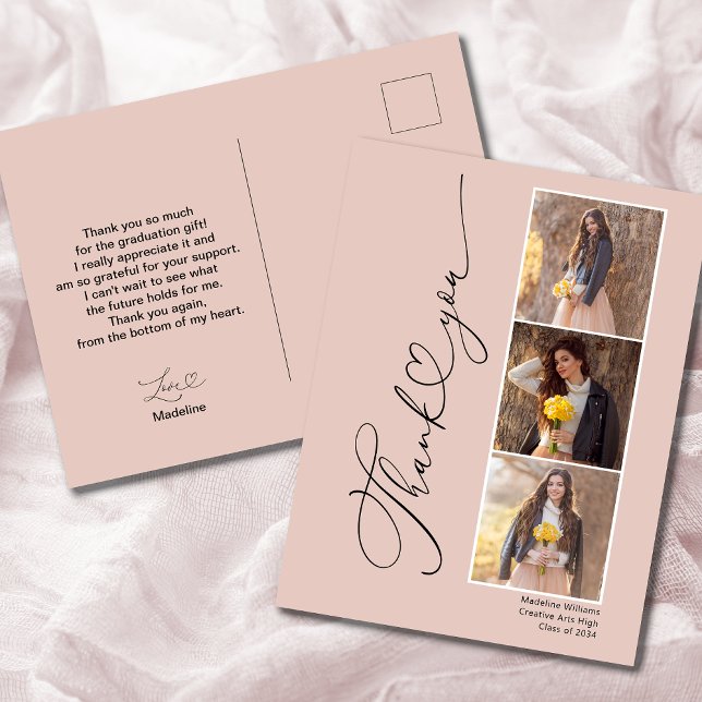 Postale Carte de remerciements moderne de graduation cardi (Créateur téléchargé)