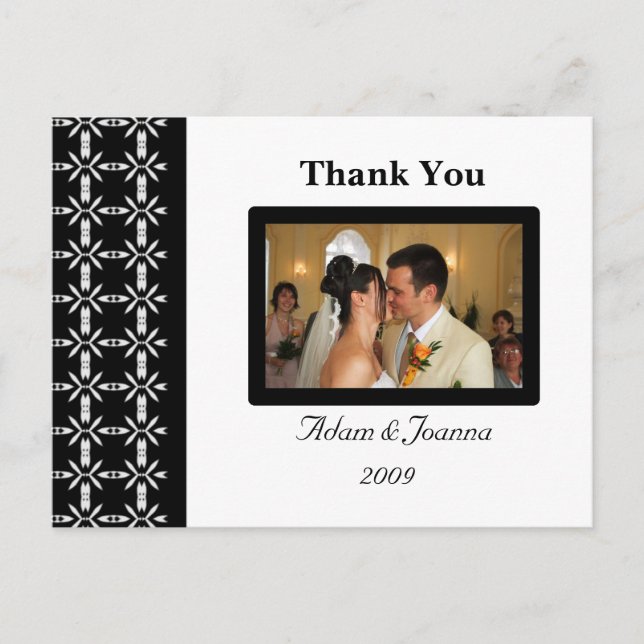 Postale Carte de remerciements noir et blanc (Devant)