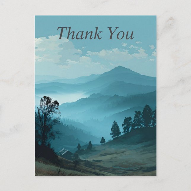 Postale Carte de remerciements Paysager Blue Mountain (Devant)