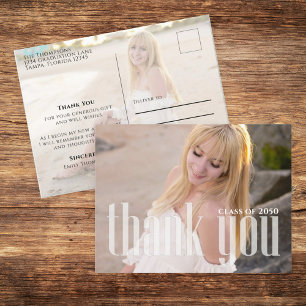 Postale Carte de remerciements photo de diplôme personnali