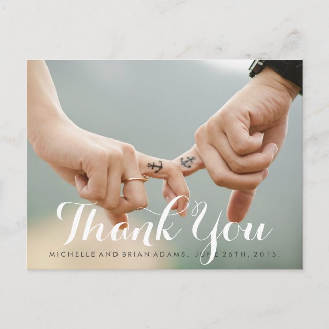Postale Carte de remerciements photo mariage (Devant)