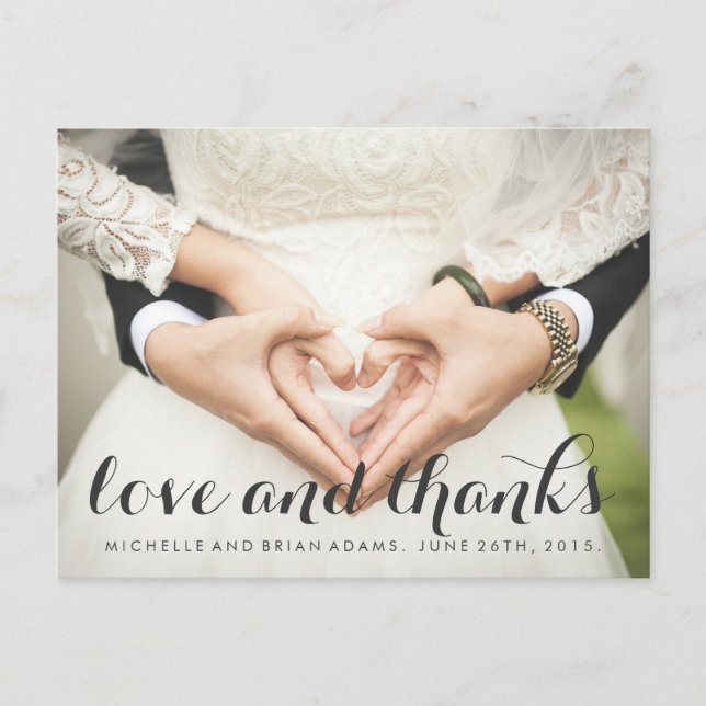 Postale Carte de remerciements photo mariage (Devant)