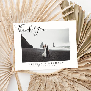 Postale Carte de remerciements photo Mariage de script élé