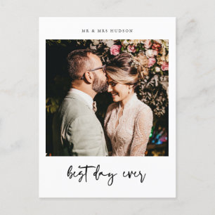 Postale Carte de remerciements photo Mariage du meilleur j