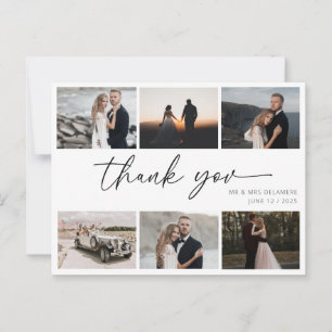 Postale Carte de remerciements photo mariage élégant