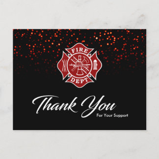 Postale Carte de remerciements pompier