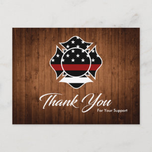 Postale Carte de remerciements pompier