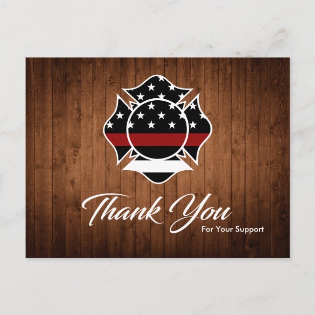 Postale Carte de remerciements pompier (Devant)