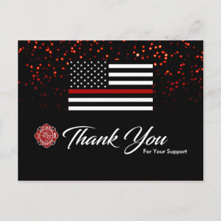 Postale Carte de remerciements pompier