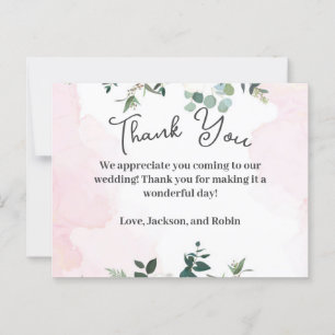 Postale Carte de remerciements rose et floral