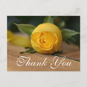 Postale Carte de remerciements rose jaune Script