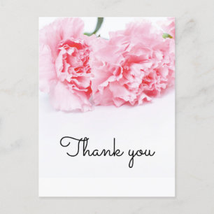 Postale Carte de remerciements rose oeillet - Élégant