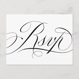 Postale Carte de réponse de mariage à l'écriture classique