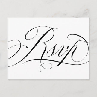 Postale Carte de réponse de mariage à l'écriture classique