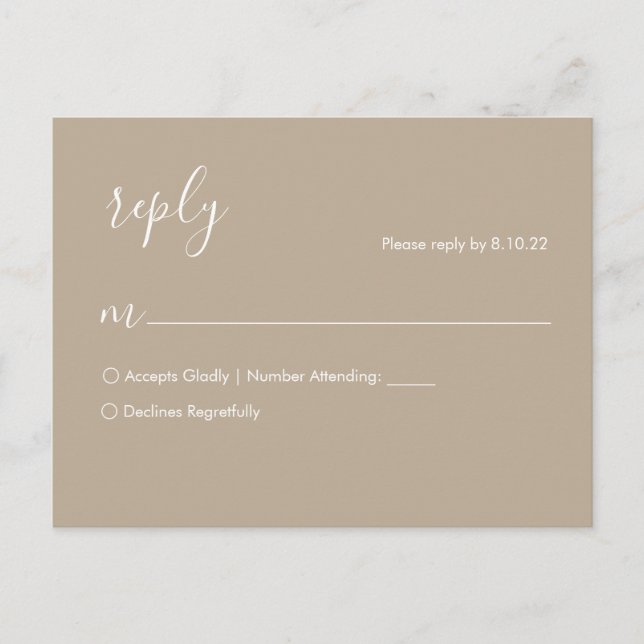 Postale Carte de réponse de mariage bohème (Devant)