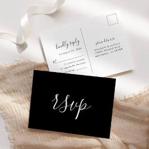 Postale Carte de réponse de mariage minimaliste moderne no
