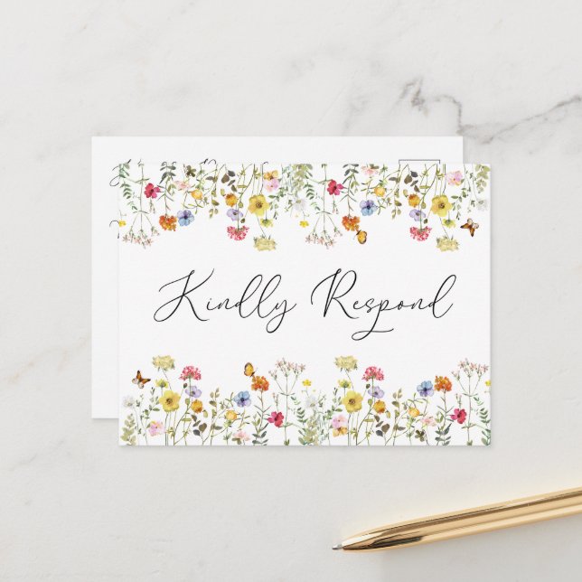 Postale Carte de réponse pour le choix d'entrée de mariage (Devant/Arrière en situation)