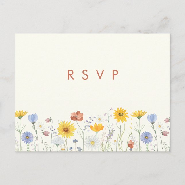 Postale Carte de réponse pour un mariage printanier avec d (Devant)