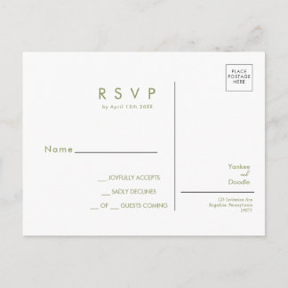 Postale Carte de réponse pour un mariage printanier avec d